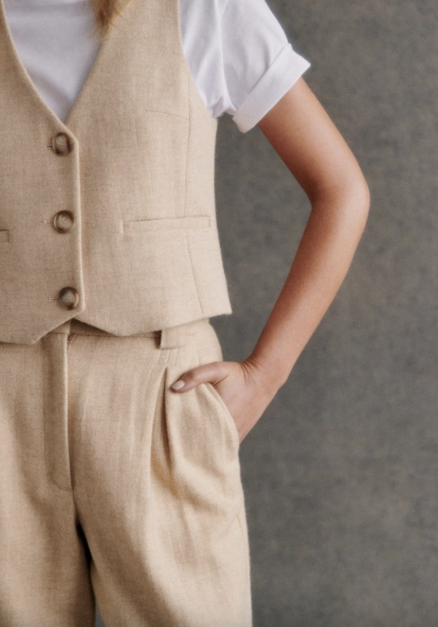 sezane button up vest